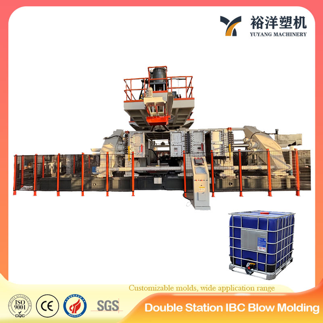 High Efficiency Automatic Double Station Plastic IBC Blow Molding Machine for plastic barrel production